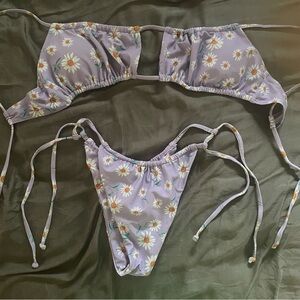 Zaful Lavender Floral Bikini Set